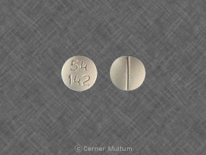 White Round pill with imprint 54;142 — Methadone hydrochloride Methadone hydrochloride 10 mg; (view 2)